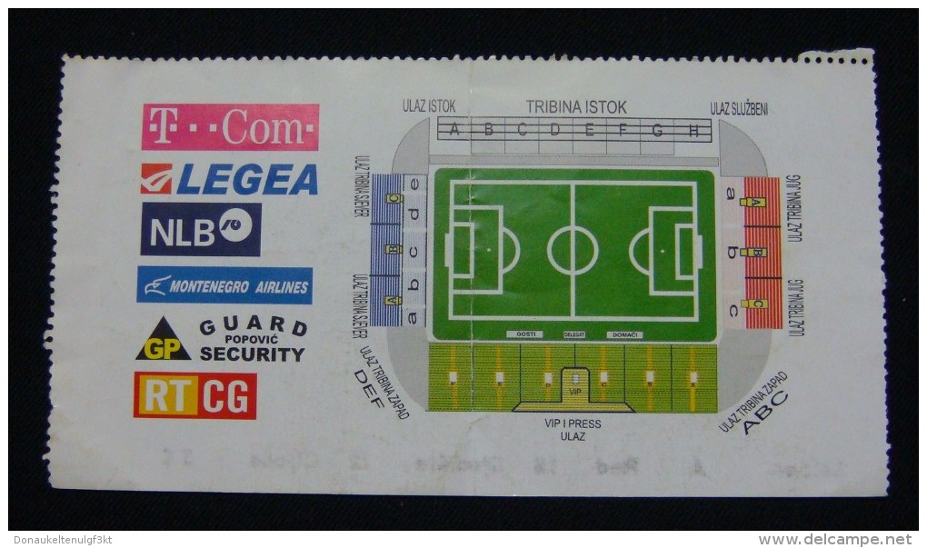 INTERNATIONAL FRIENDLY MATCH 2010, MONTENEGRO - ALBANIA, 25 May 2010 Seat 12, GOOD QUALITY. USED. - Match Tickets