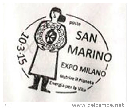 SAINT MARIN .EXPO MILAN 2015, Belle Lettre Du Pavillon De SAN MARINO Postée à Milan, Adressée En Andorre, - 2015 – Milán (Italia)