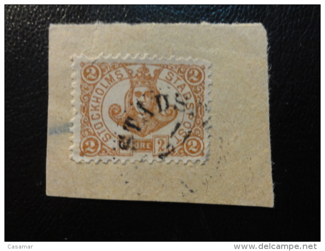 Stockholm Local Stamp Stadsposten Cancel On Piece - Lokale Uitgaven