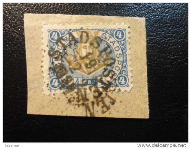 Stockholm Local Stamp Stadsposten Cancel On Piece - Emisiones Locales