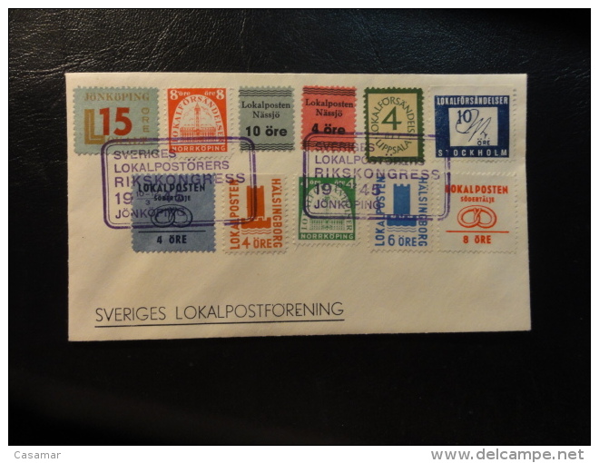 SVERIGES LOKALPOSTORERS RIKSKONGRESS JONKOPING 1945 Local Stamps Cover - Emisiones Locales
