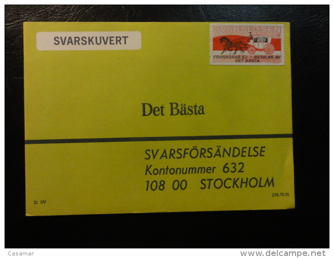 Svarslosen Svarskuvert Stockholm Local Stamp On Cover - Ortsausgaben