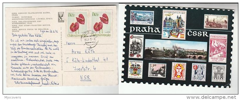 1972 Cheb CZECHOSLOVAKIA  Flower Stamps COVER (Postcard Illus CZECH STAMPS By POST STAMP COLLECTING SERVICE) - Covers & Documents