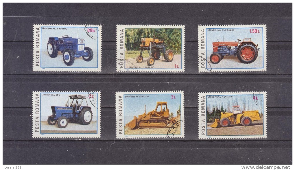 1985 TRACTEURS ET ENGINS ROUMAINS   MI No  4179/4184 Et Yv 3605/3610 - Usado