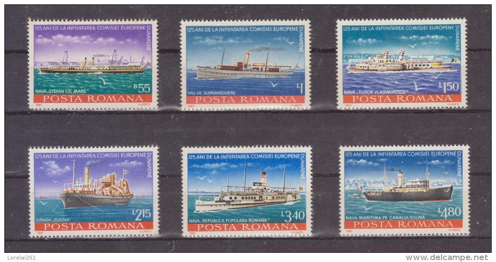 1981 - Commission Europeenne Du Danube / Bateaux  Mi 3769/3782 Et Yv 3320/3325 - Usado