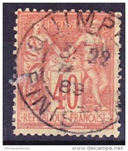 2016-0058 France Michel 65 II, Cachet "Quimper" O - 1876-1898 Sage (Type II)