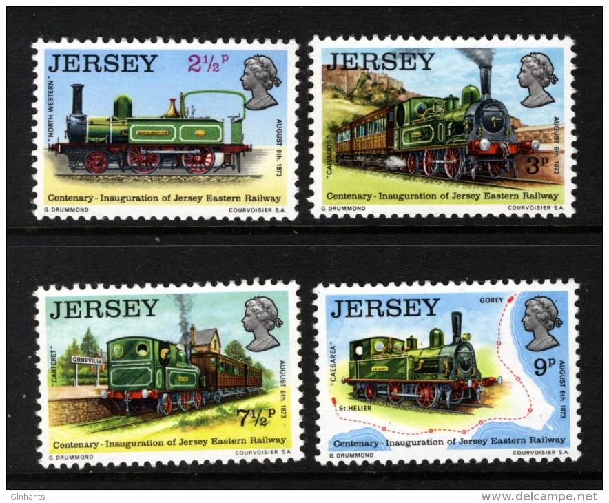 GB JERSEY - 1973 RAILWAY SET (4V) FINE MNH ** - Trains