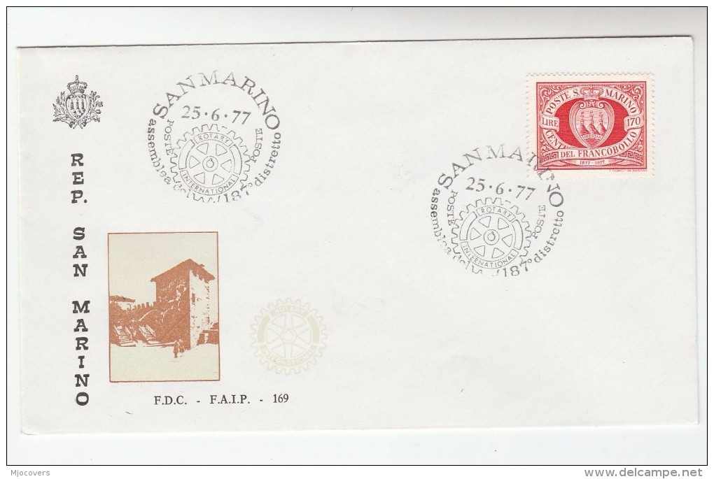 1977 SAN MARINO ROTARY CLUB  EVENT COVER 187 District Assembly Rotary International Stamps - Brieven En Documenten