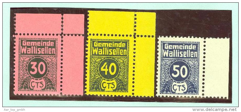 Heimat ZH Wallisellen Lot Mit 3 Fiskalmarken - Revenue Stamps