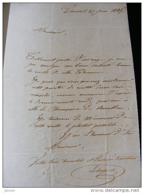 Lettre Avec Marque Postale - Lannion 21 -- écrite à Plouaret Expédiée Vers Paimpol --  Le 28 Juin 1845  M1 - 1801-1848: Précurseurs XIX