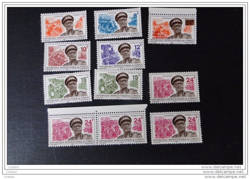 République Démocratique Du Congo  Série Général Mobutu N° 618,620 à 624 + 654 MNH** - Neufs