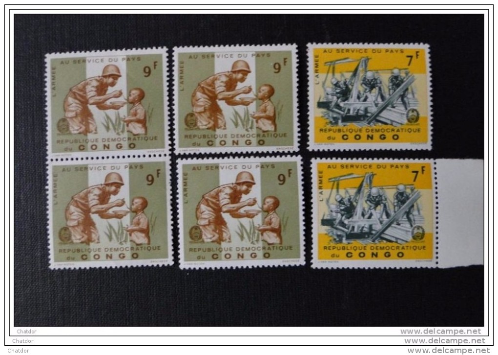 République Du Congo 1965 N° 607 En Bloc De 2 +2 Et 606 ( 2x) MNH** L'armée Au Service Du Pays - Neufs