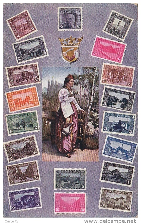 Bosnie Herzegovine - Femme Folklore - Représentation Timbres Postaux - Briefmarken Aus Bosnien U. Hercegovina - Bosnie-Herzegovine