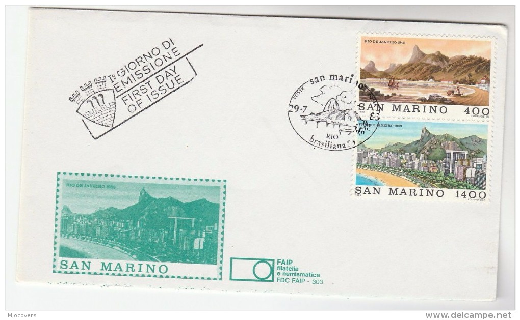 1983 SAN MARINO FDC Stamps RIO DE JANEIRO, MOUNTAINS Mountain Cover - FDC