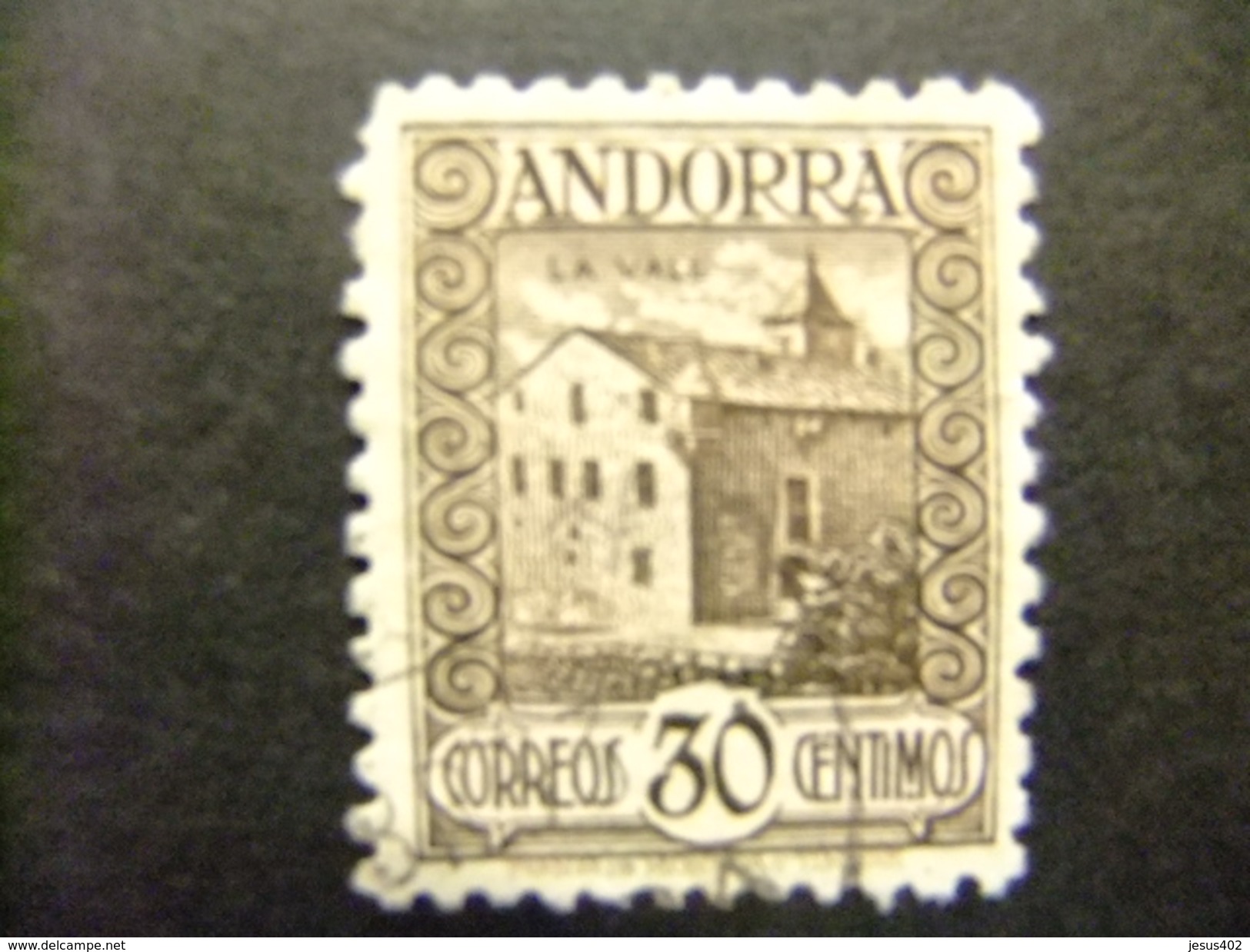 ANDORRA ESPAÑOLA 1931 Edifil Nº 21 D º FU Usado  Dent 11 1/2 Castaño - Oblitérés