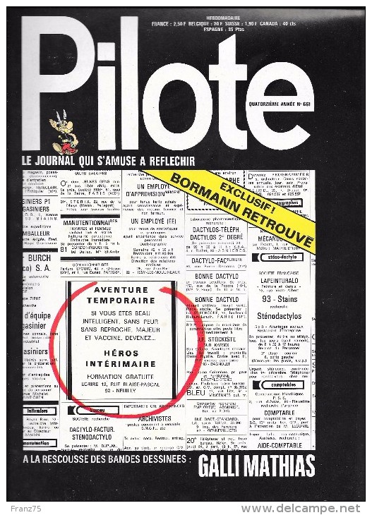 PILOTE-Hebdo N°661-Dargaud--TBE - Pilote