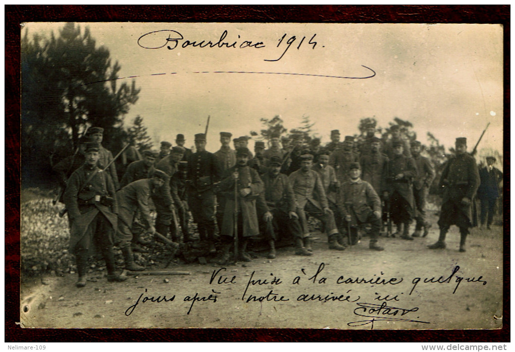 CPA CARTE PHOTO MILITARIA BOURBRIAC 22 COTES DU NORD Arr GUINGAMP Cant CALLAC CAMP PRISONNIERS ALLEMANDS - Guerre 1914-18
