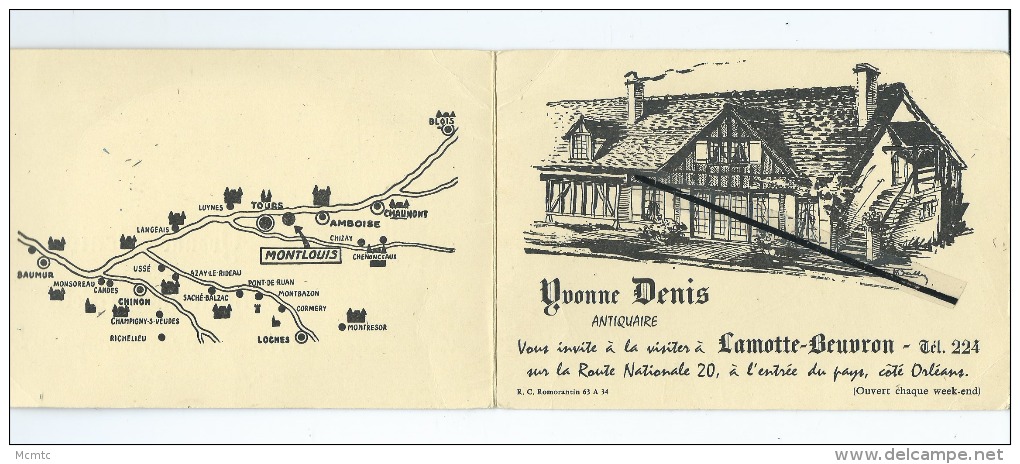 Dépliant Carte De Visite - Lamotte Beuvron Et Montlouis Sur Loire ( Indre Et Loire ) - Visiting Cards
