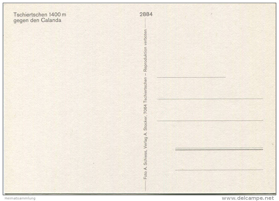 Tschiertschen Gegen Den Calanda - AK Grossformat - Verlag A. Stocker Tschiertschen - Tschiertschen