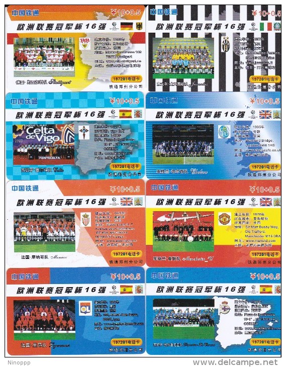 China 2004 Soccer Championship Set16 Phonecards Serie CRC-ZZP8 Used - China