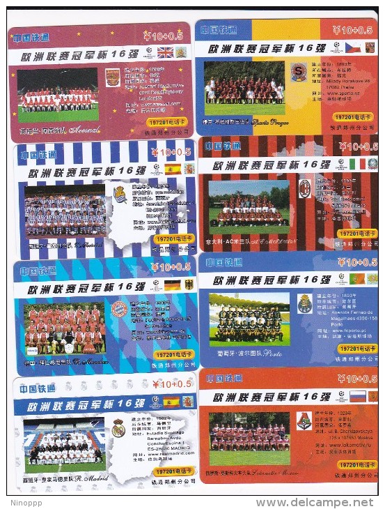 China 2004 Soccer Championship Set16 Phonecards Serie CRC-ZZP8 Used - China