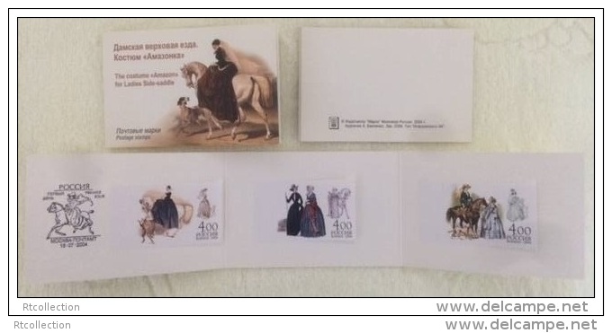 Russia 2004 Booklet Ladies' Riding Horses Woman Lady Habit Costumes Cultures Sports Stamps MNH Mi 1187-89 Sc 6851-53 - Collections