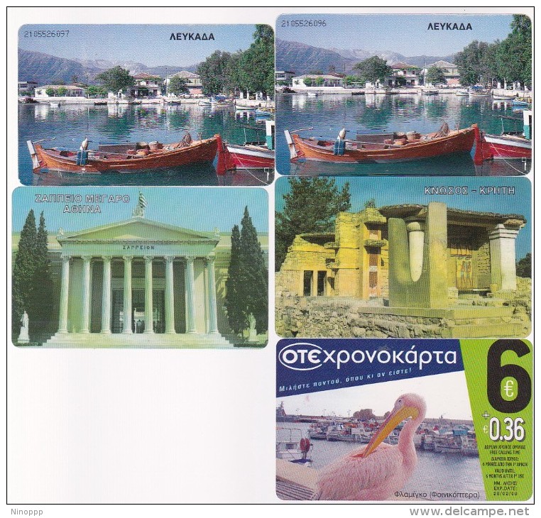 Greece  Lot 5 Used Phonecards Lot 2 - Greece