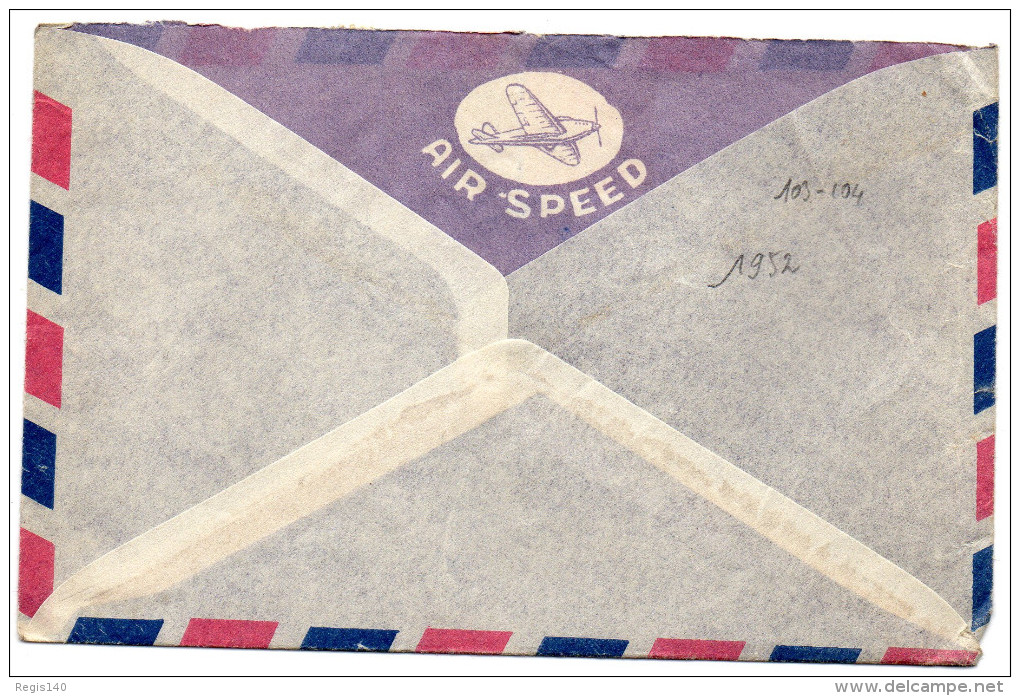 Envoi Par Avion Lettre De 1952 - Usados
