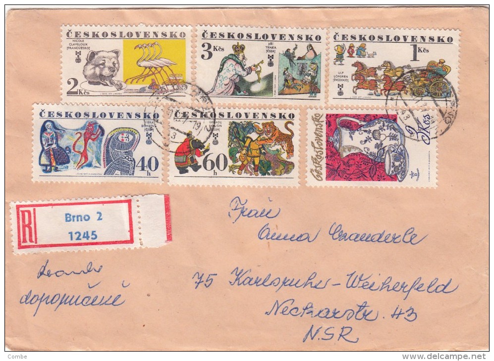 1977 LETTRE COVER  TCHECOSLOVAQUIE. RECOMMANDE BRNO TO KARLSRUHE GERMANY / 2204 - Altri & Non Classificati