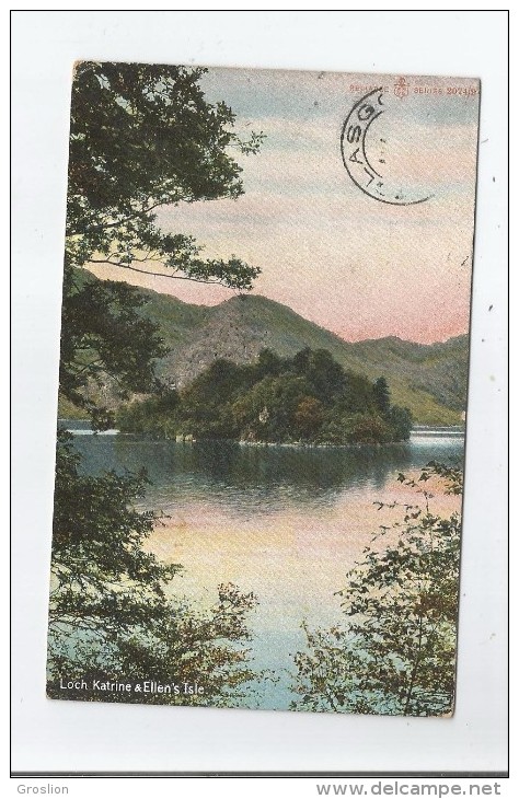 LOCH KATRINE AND ELLEN'S ISLE 2074/9     1907 - Stirlingshire