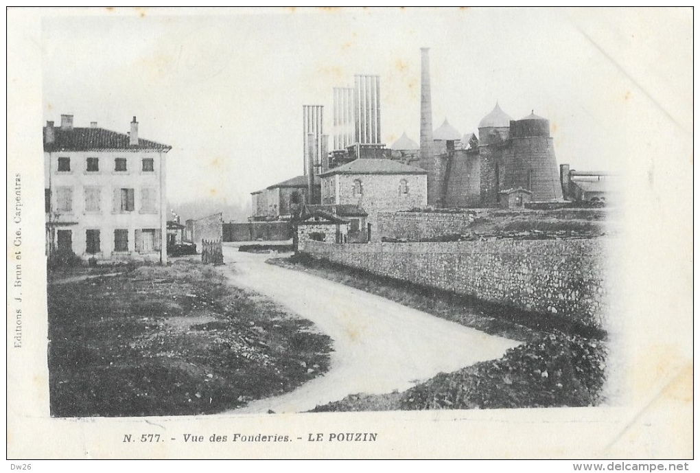 Le Pouzin - Vue Sur Les Fonderies - Edition J. Brun Et Cie - Carte Précurseur Non Circulée - Le Pouzin