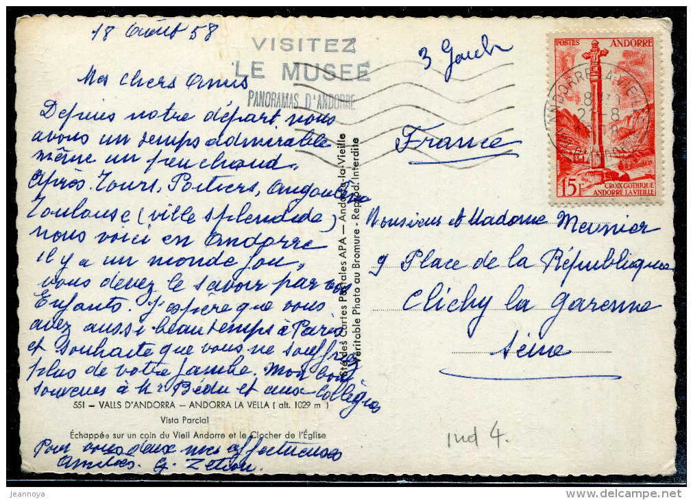 ANDORRE FRANCAIS - N° 146 / CP  O.M. ANDORRE LA VIEILLE LE 21/8/01958 - TB - Covers & Documents