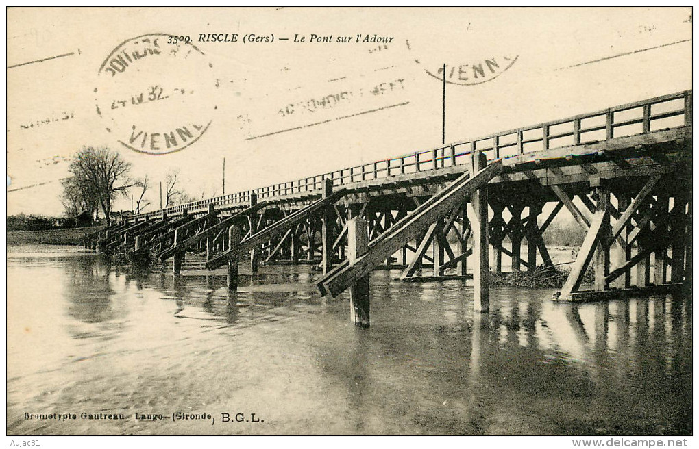Dép 32 - Riscle - Le Pont Sur L'Adour - état - Riscle