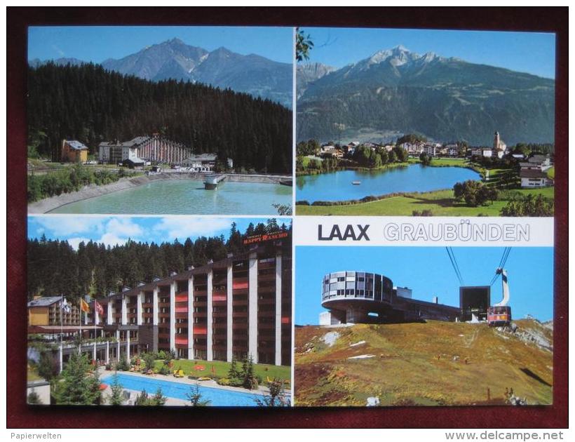 Laax (GR) - Mehrbildkarte "Laax Graubünden"  Sporthotel Happy + Little Rancho - Laax