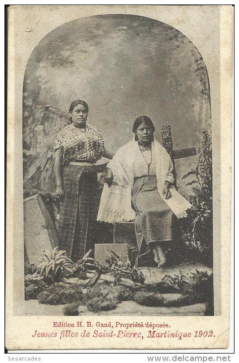 JEUNES FILLES DE SAINT-PIERRE, MARTINIQUE 1902, DOS SIMPLE. - Mauritania