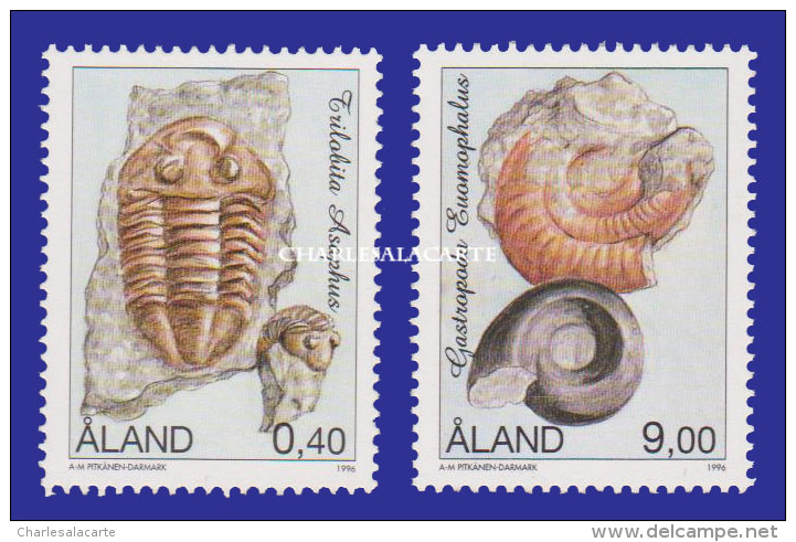 ALAND 1996 FOSSILS U.M./ FOSSILES N.S.C. FACIT 117-18 - Aland