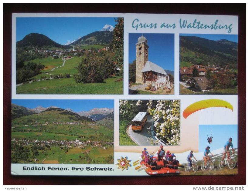 Waltensburg / Vuorz (GR) - Mehrbildkarte "Gruss Aus Waltensburg" / Autobus - Waltensburg/Vuorz