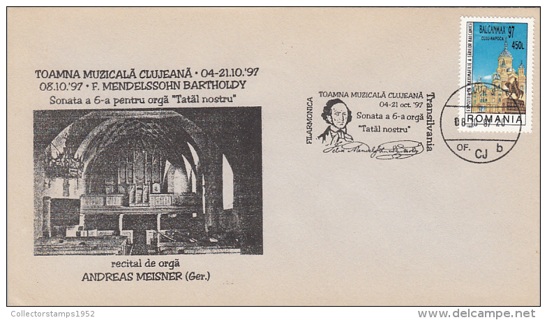 3954FM- FELIX MENDELSSOHN BARTHOLDY, COMPOSER, MUSIC FESTIVAL, SPECIAL COVER, 1997, ROMANIA - Musik