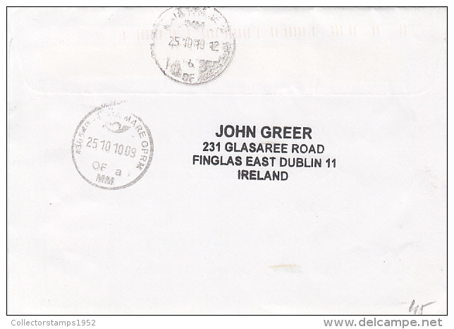 37559- CHRISTMAS, JESUS' BIRTH, STAMPS ON COVER, UNICEF SPECIAL POSTMARK, 2010, IRELAND - Storia Postale