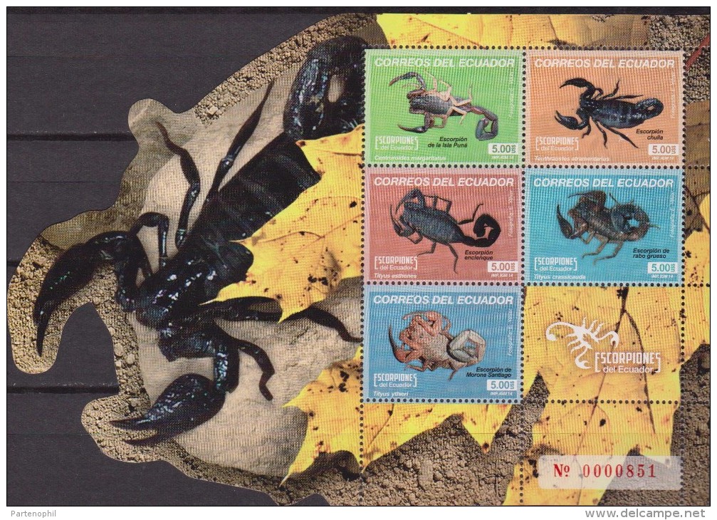 Ecuador 2014 SCORPIONI SCORPIONS Ragni Animali SHEET MNH - Ragni