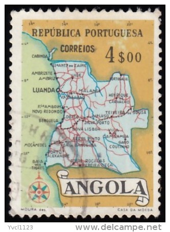 ANGOLA - Scott #391 Map Of Angola / Used Stamp - Angola