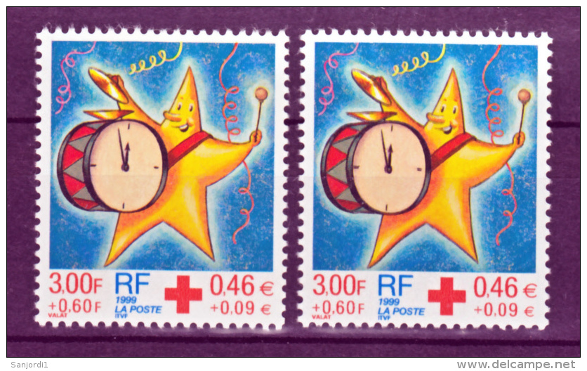 France 3288 Variété Double Impresion Du Noir Très Visible Sur Le Tambour Et Normal Neuf ** TB MNH Sin Charnela - Neufs