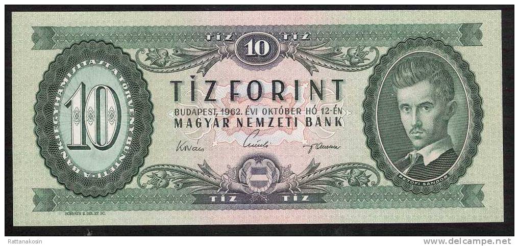 HUNGARY  P168c   10  FORINT    1962    UNC. - Hungary