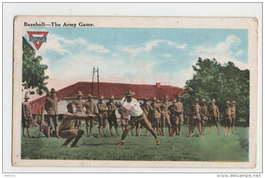 CPA Colorisée SOLDATS AMERICAINS - Baseball - The Army Game - Sammies - Guerre 1914-18 - 1914-18