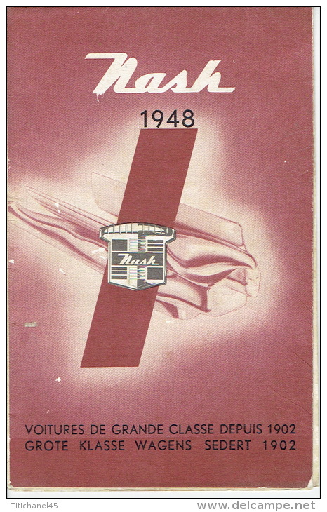 Brochure Dépliant Publicitaire De 1948 NASH Importateur AUTOMOBILES MIESSE BRUXELLES - Advertising