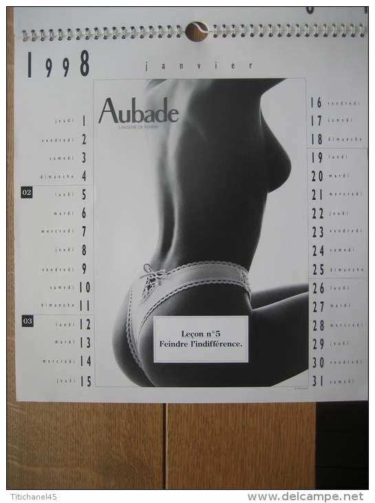 RARE (quasi Introuvable) & 1er CALENDRIER AUBADE 1998 - Photos érotiques - Lingerie - Grand Format : 1991-00