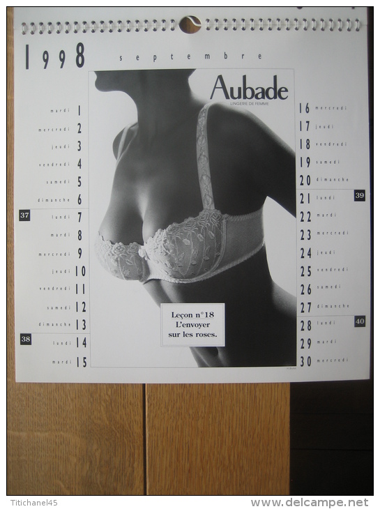 RARE (quasi introuvable) & 1er CALENDRIER AUBADE 1998 - Photos érotiques - lingerie