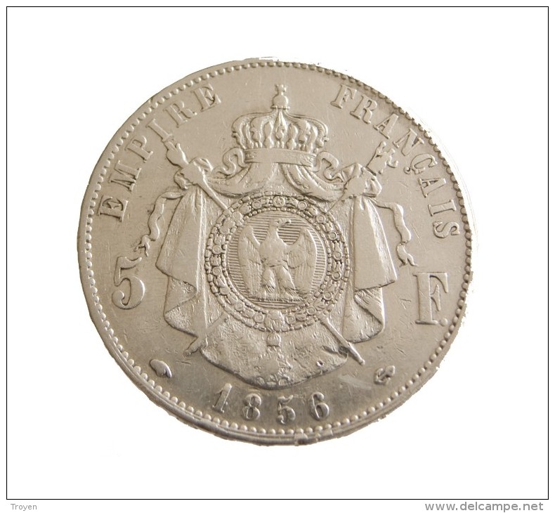 5 Francs - Napoléon III - Second Empire - France - 1856 A - Argent - TB - Rare - - 5 Francs
