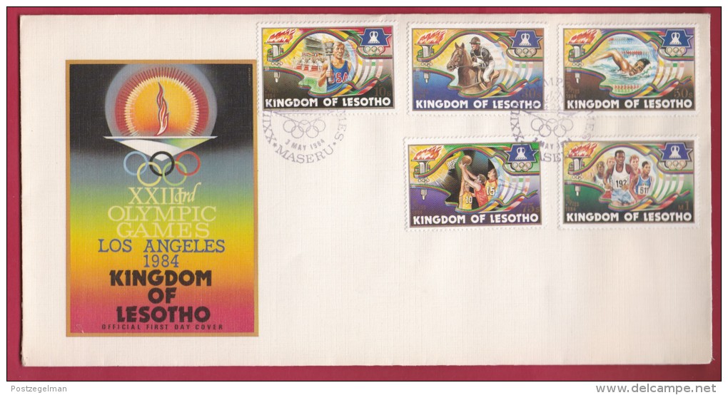 LESOTHO, 1984, Mint FDC , Olympic Games Los Angeles, 469-473 , F972 - Lesotho (1966-...)