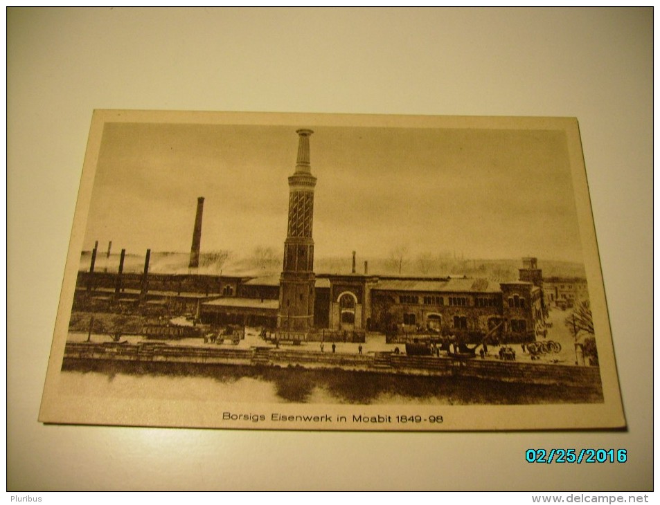 BERLIN MOABIT , RAILWAY TRAIN LOCOMOTIVE FACTORY OF BORSIG   , OLD POSTCARD , 0 - Tegel